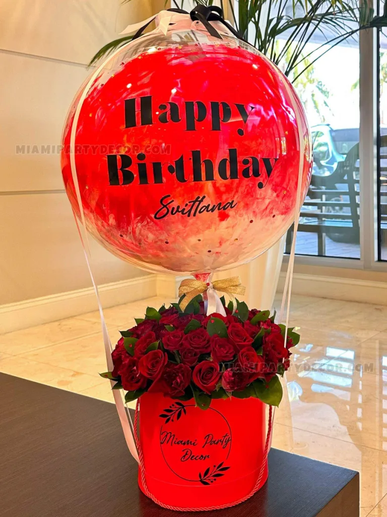 Birthday Flower And Balloon Gift Box in Miami image 1