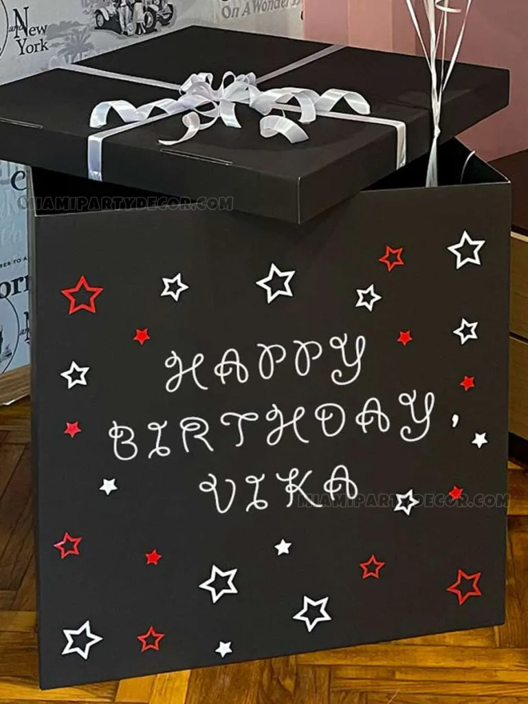 Balloon Gift Box Birthday Surprise Setup in Miami image 2