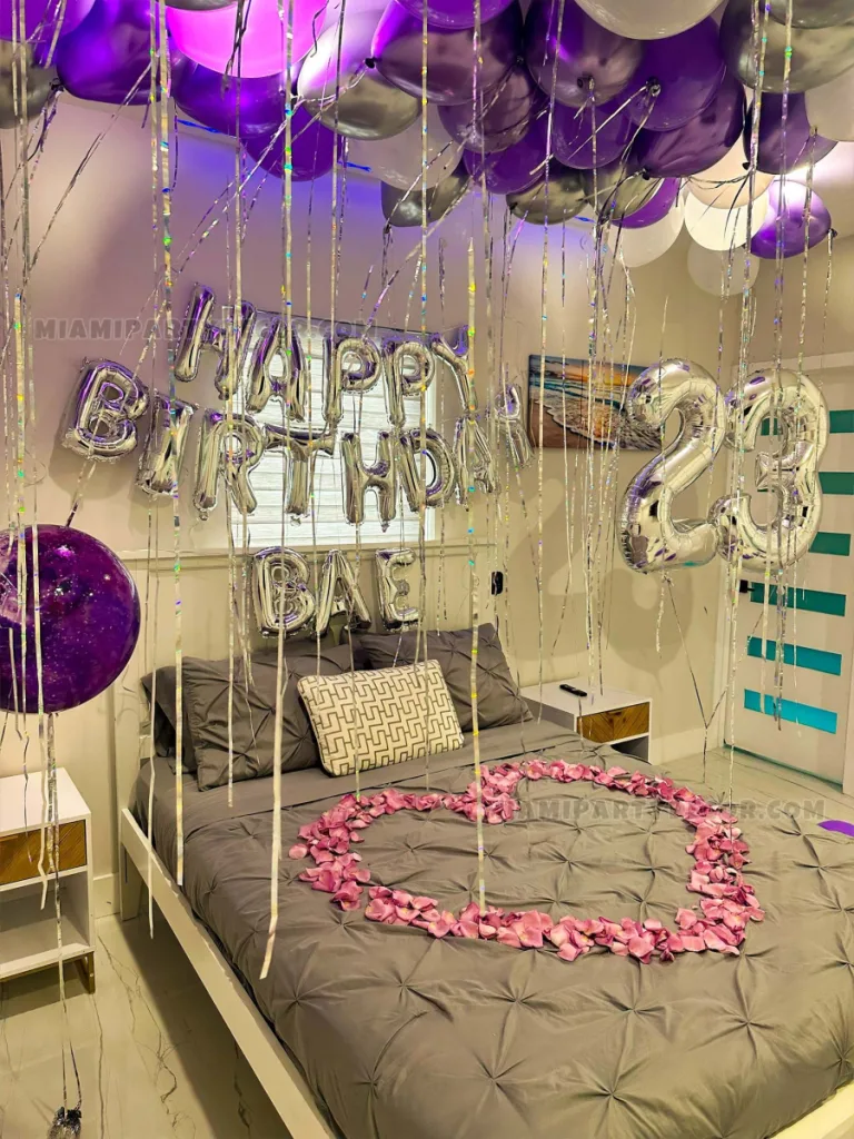 23th Birthday Room Decor in Miami With Balloons image 6