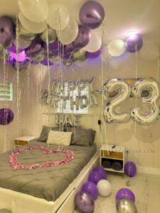 23th Birthday Room Decor in Miami With Balloons image 2