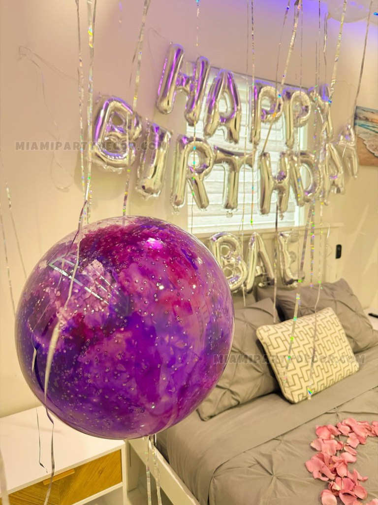 23th Birthday Room Decor in Miami With Balloons image 3