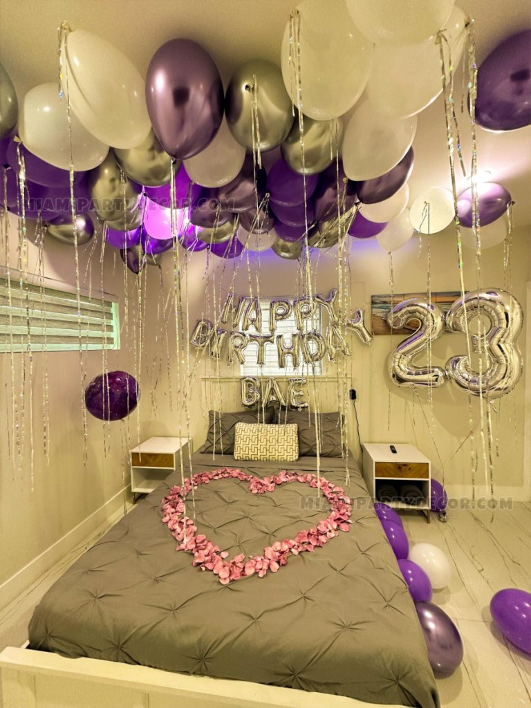 23th Birthday Room Decor in Miami With Balloons image 4