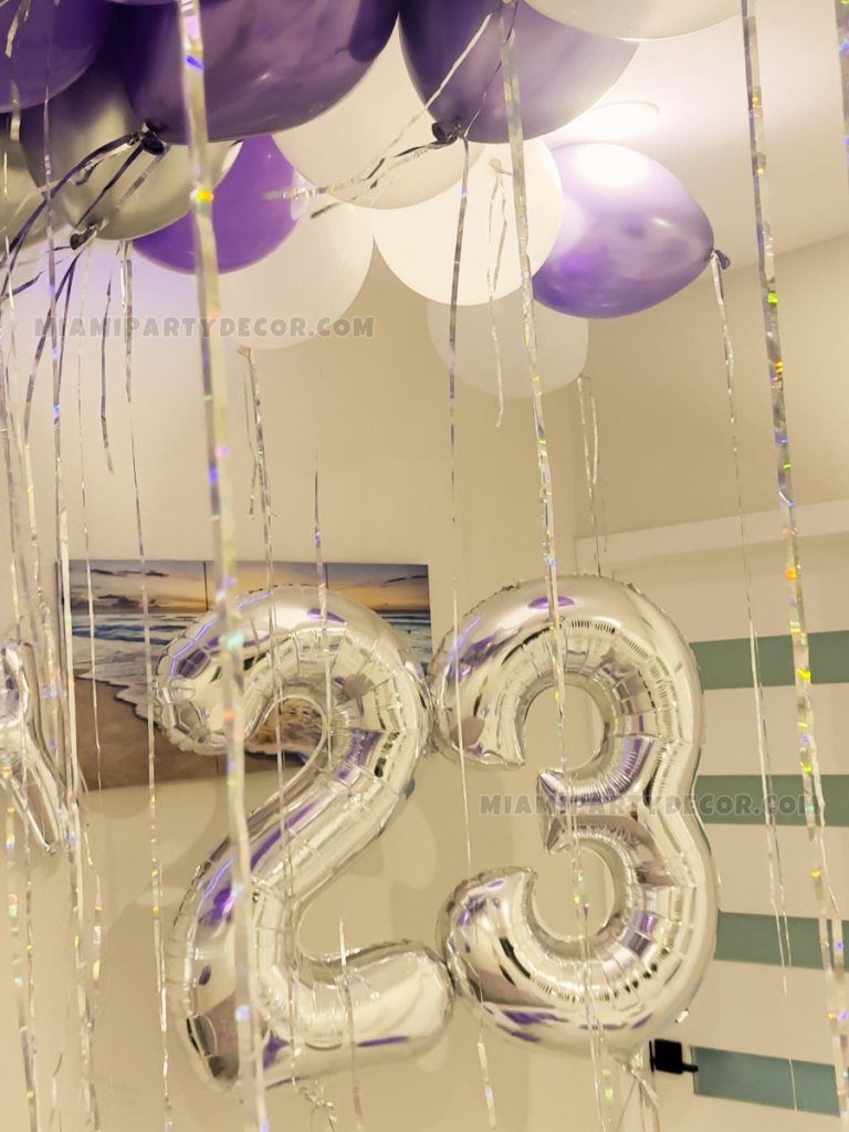 23th Birthday Room Decor in Miami With Balloons image 5