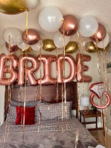 Bridal Room Decoration in Miami with Rose Gold Balloons image 2
