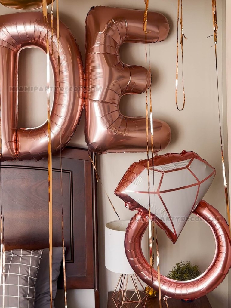 Bridal Room Decoration in Miami with Rose Gold Balloons image 3