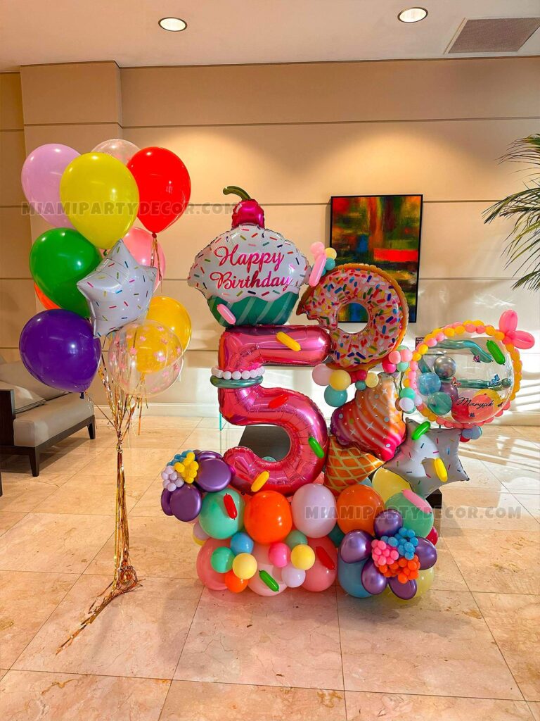 Candy Birthday Balloon Sculpture in Miami