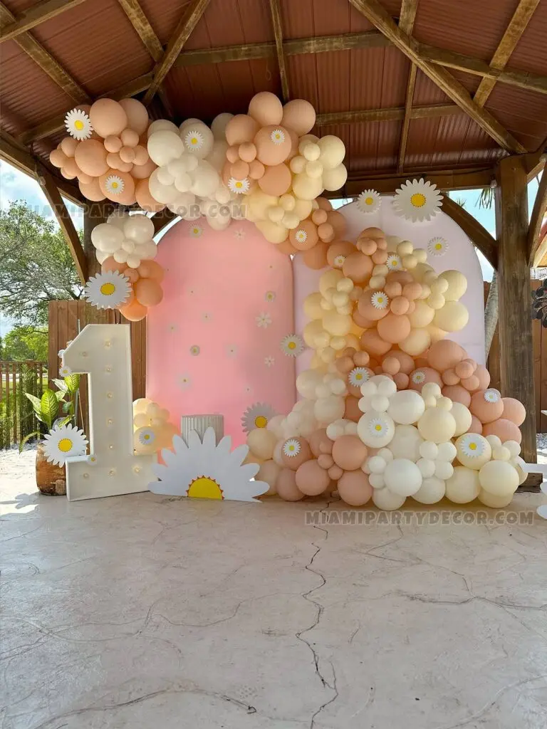 Daisy Theme Party Backdrop in Miami for 1st Birthdays image 5