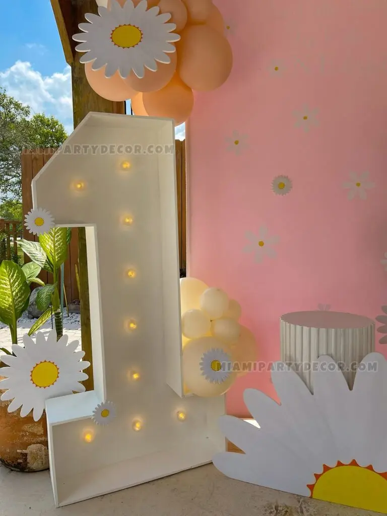 Daisy Theme Party Backdrop in Miami for 1st Birthdays image 6