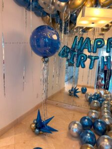 Happy Birthday Room Decor in Miami Blue & Gold image 3