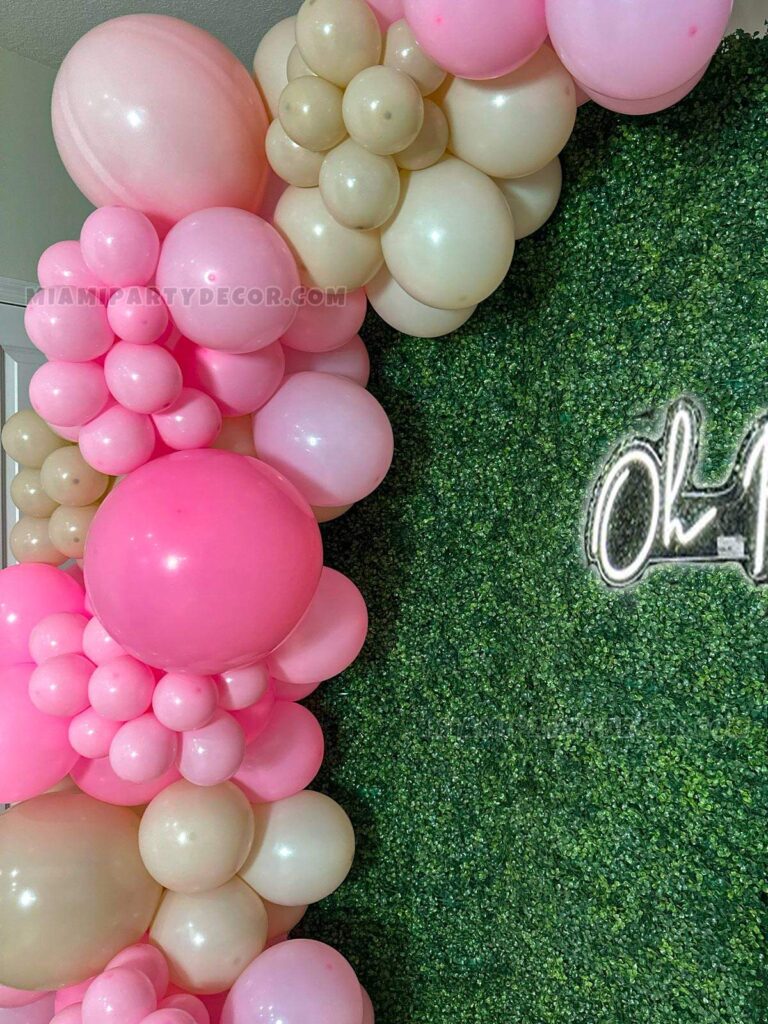 Gender Reveal Backdrop with Grass Wall in Miami image 2