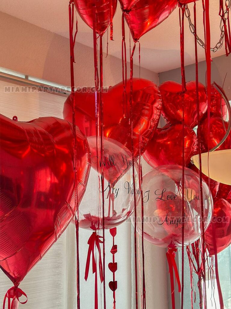 Romantic Balloon Decorations Setup in Miami image 2