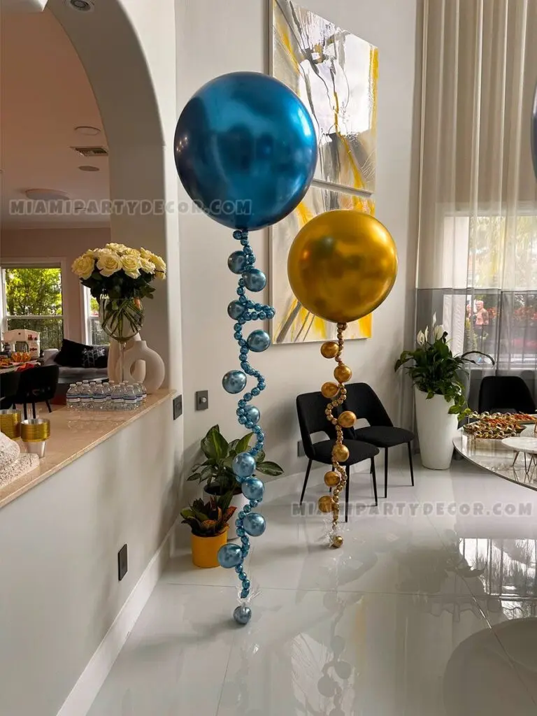 Helium Balloons Bouquet in Miami with Chrome Colors image 3