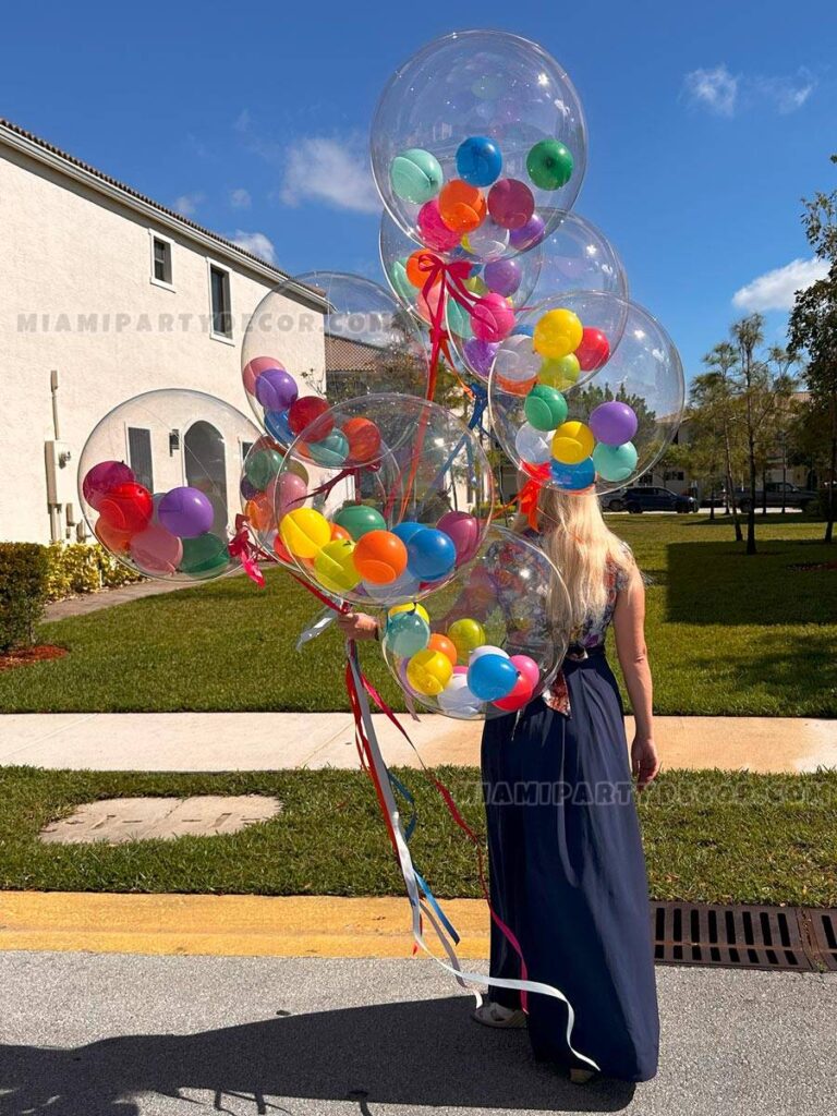Helium Bubble Balloons Bouquet in Miami image 2
