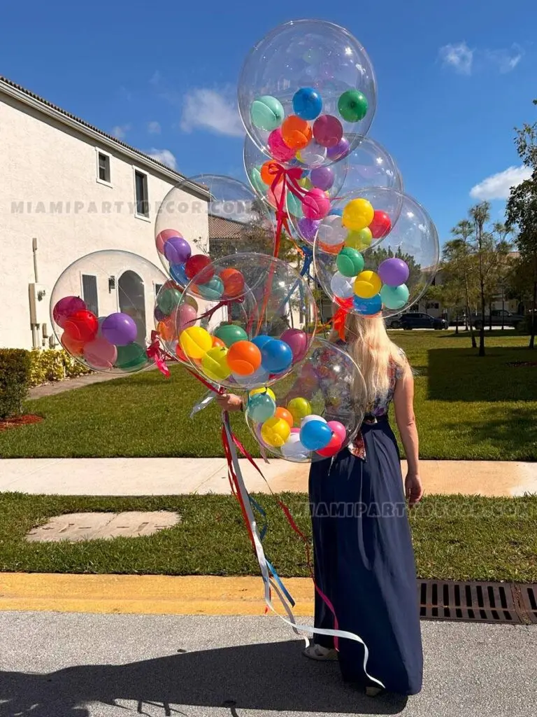 Helium Bubble Balloons Bouquet in Miami image 2