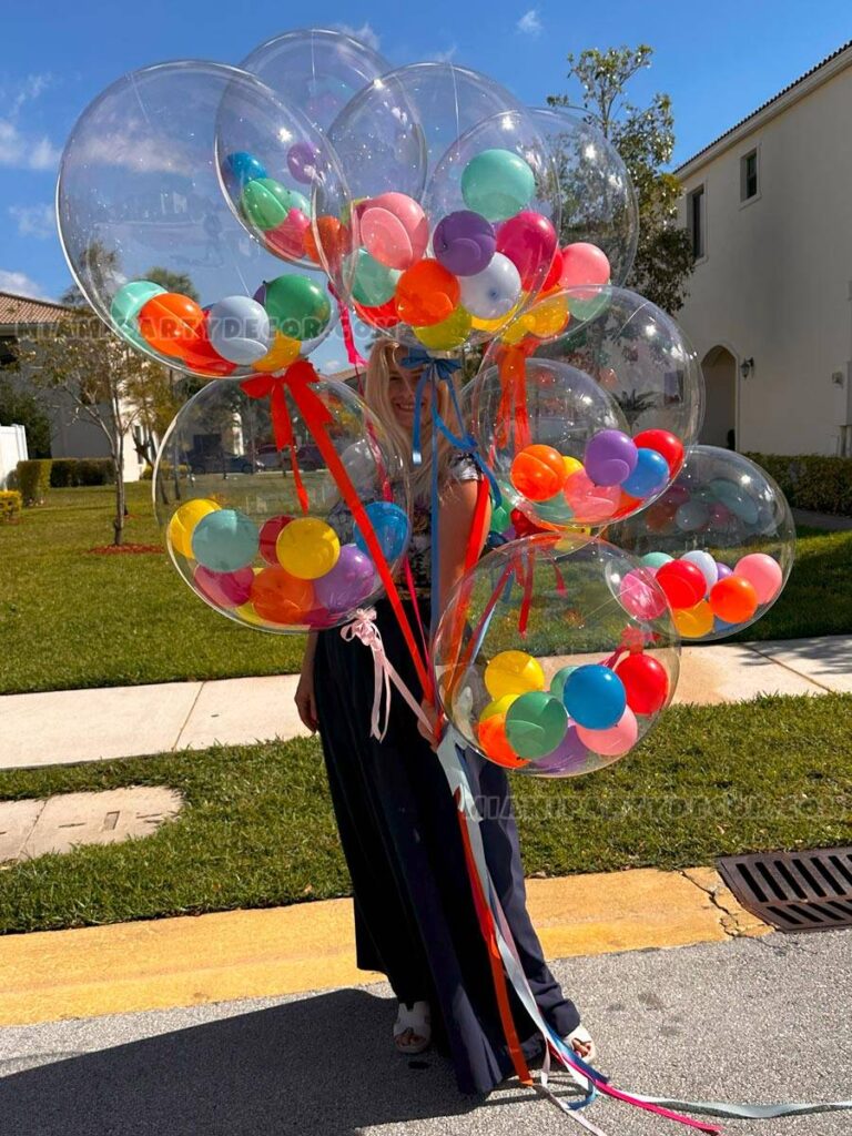 Helium Bubble Balloons Bouquet in Miami image 4