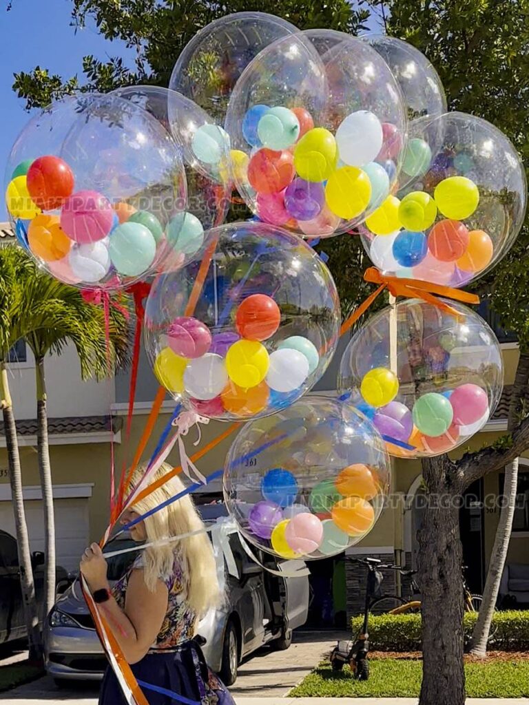 Helium Bubble Balloons Bouquet in Miami image 6