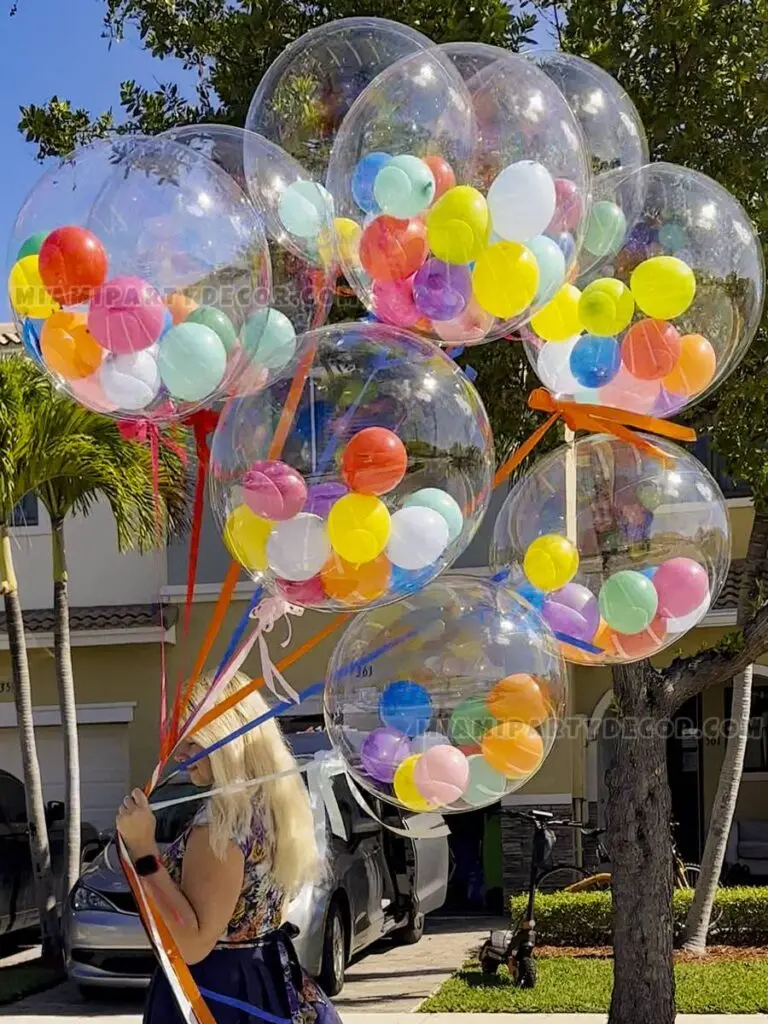 Helium Bubble Balloons Bouquet in Miami image 6