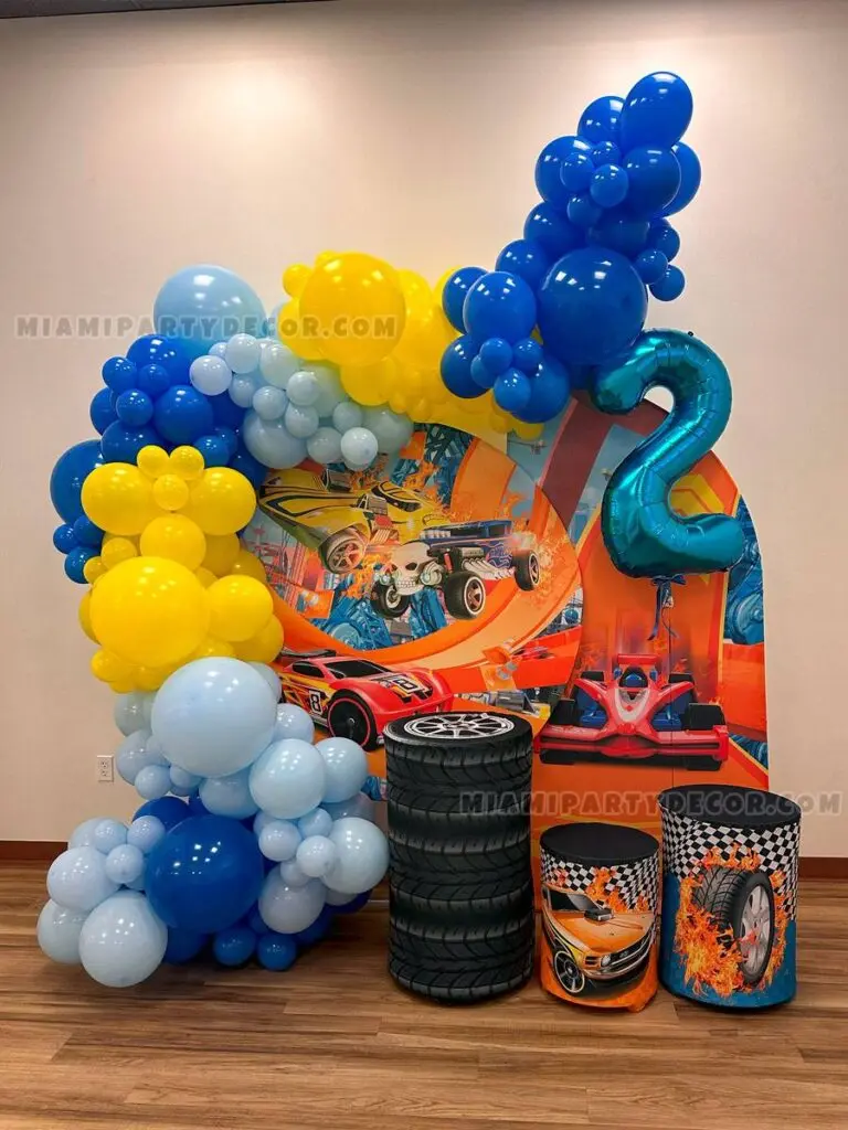 Hot Wheels Birthday Decorations in Miami for 2nd Birthdays image 1