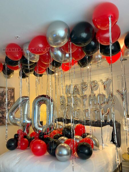 Hotel Room Birthday Decorations for a 40th