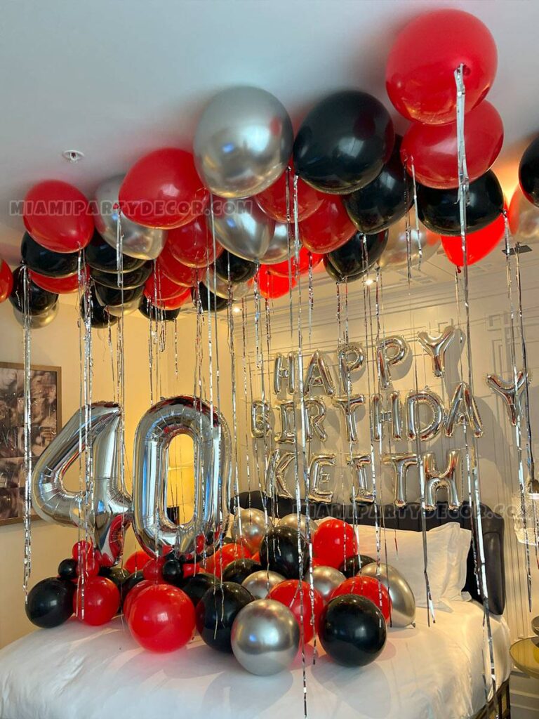 Hotel Room Birthday Decorations in Miami for a 40th