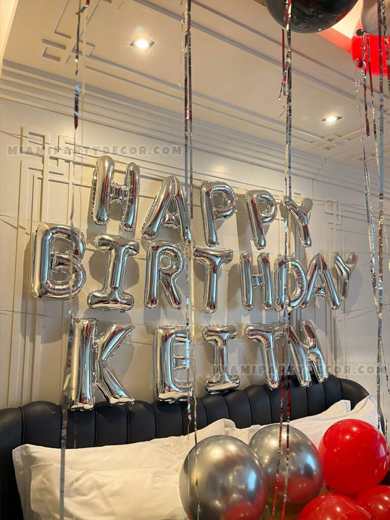 Hotel Room Birthday Decorations in Miami for a 40th image 2