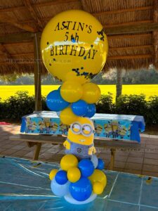 Joyful Minion Centerpiece in Miami for 5th Birthdays image 2