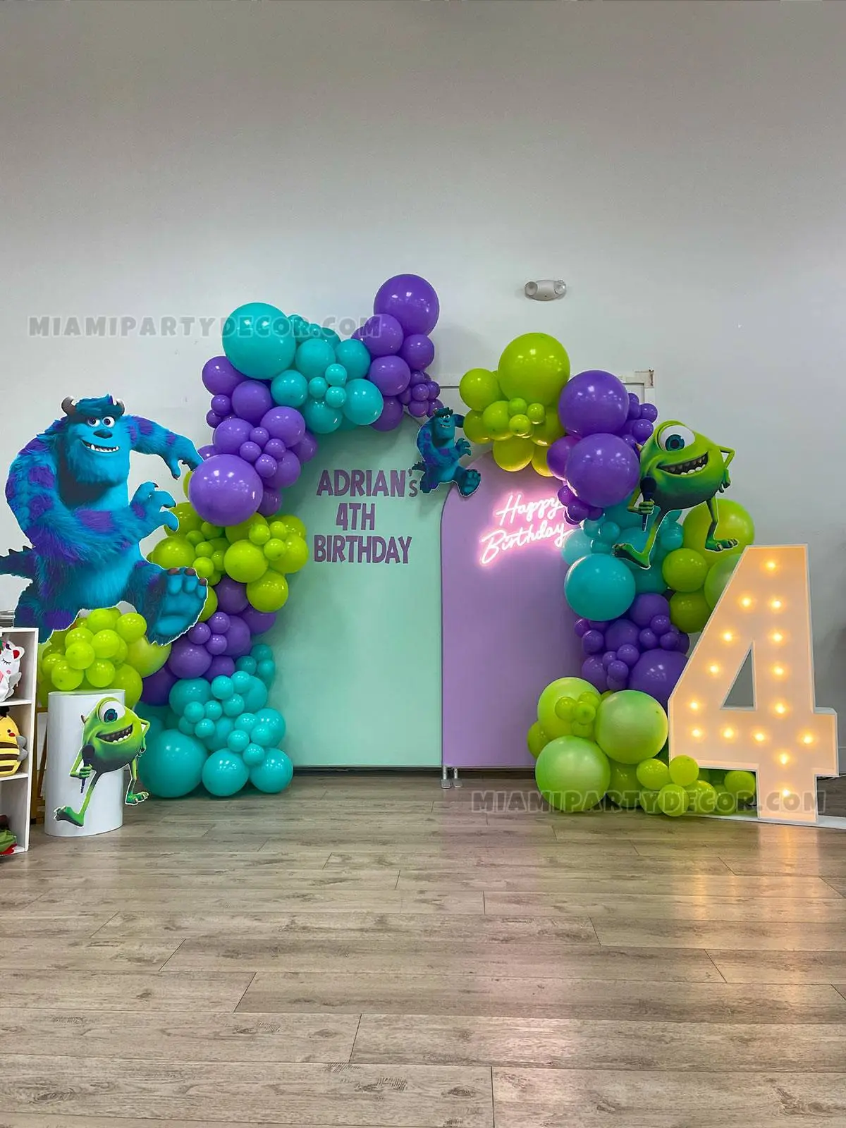 Monster Inc Happy Birthday Backdrop in Miami image 1