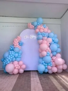 Backdrop Gender Reveal in Miami with Oh Baby Neon image 1