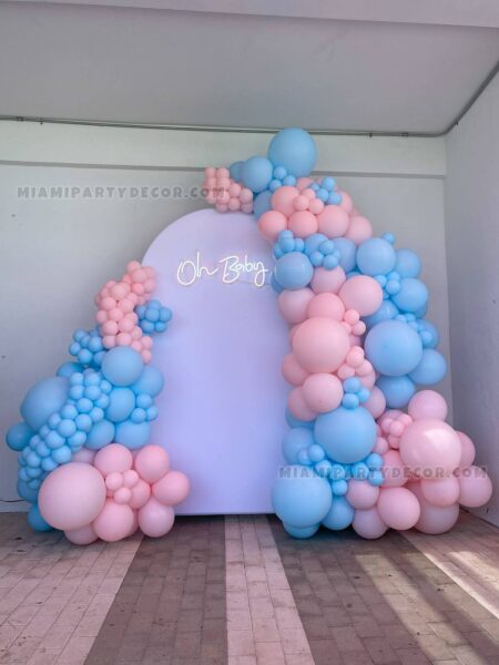 Backdrop Gender Reveal with Oh Baby Neon