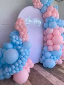 Backdrop Gender Reveal in Miami with Oh Baby Neon image 2