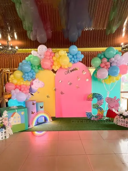 Peppa Pig Birthday Backdrop Decorations