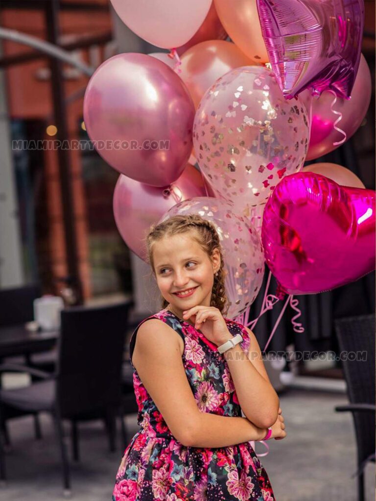 Pink Helium Balloon Bouquet for Birthdays in Miami image 2