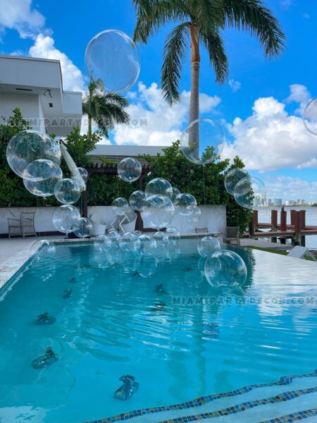 Pool Balloons With Bubbles for Miami Parties