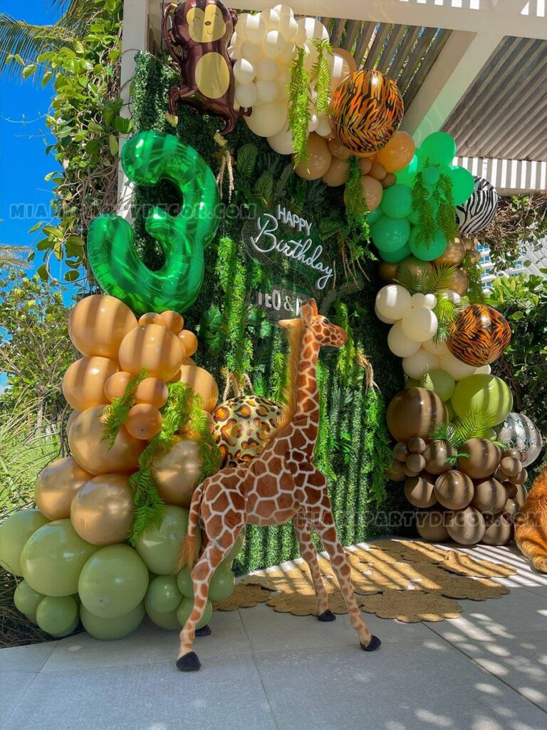 Safari Backdrop in Miami for Jungle Birthday Parties image 2