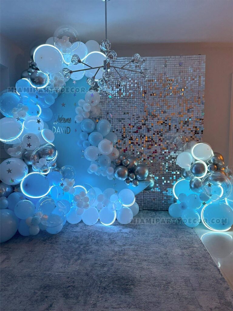 Silver Shimmer Wall Backdrop in Miami for Events image 4