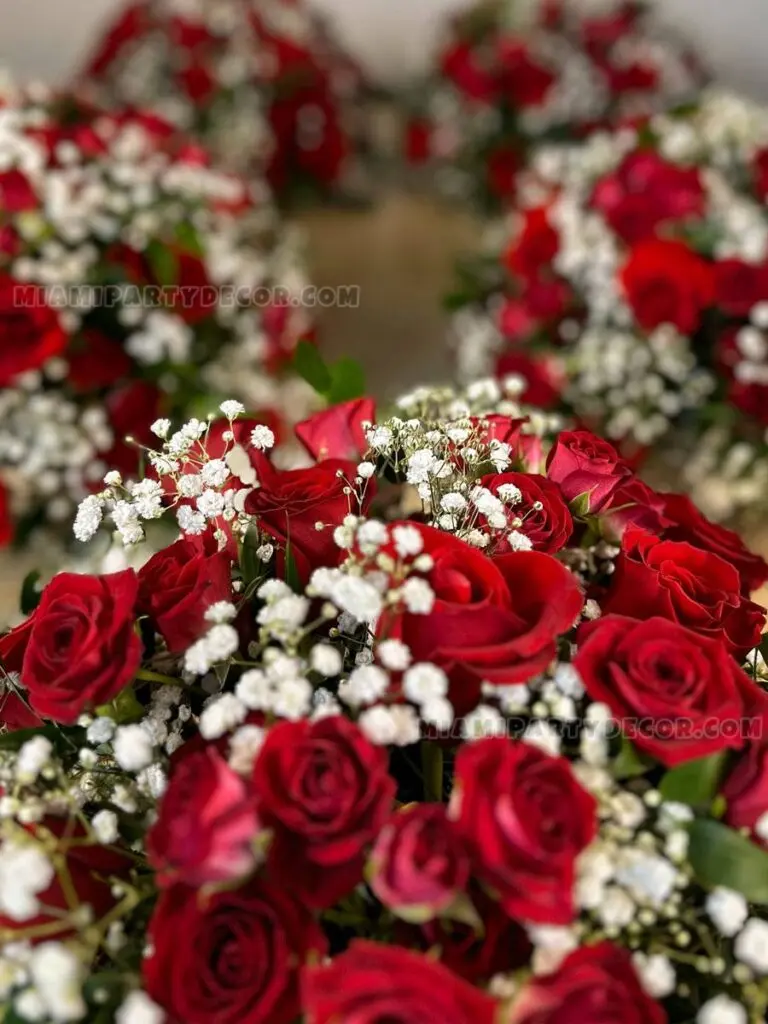 Rose Flower Bouquet On Table for Miami Events image 4