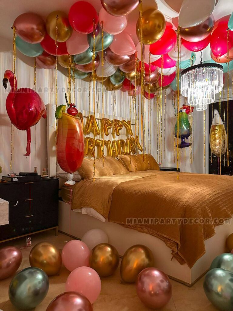 Birthday Decoration In Hotel Room Miami Tropical Style