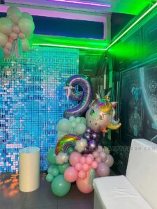 Unicorn Birthday Backdrop in Miami With Shimmer Wall image 3