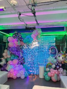 Unicorn Birthday Backdrop in Miami With Shimmer Wall image 4