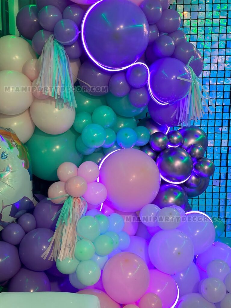 Unicorn Birthday Backdrop in Miami With Shimmer Wall image 5
