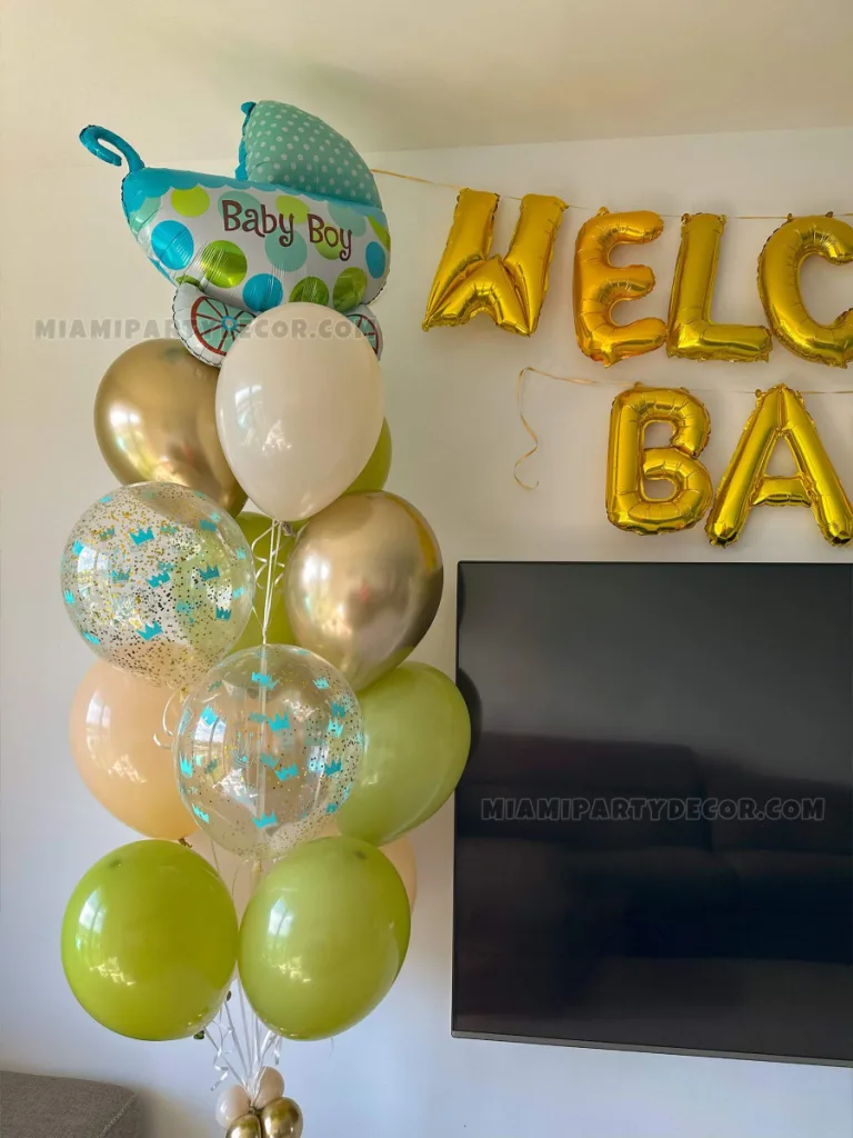 Welcome Baby Balloons Room Decoration in Miami image 3