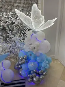 Welcome Home Decoration in Miami with Blue Moon Backdrop image 5
