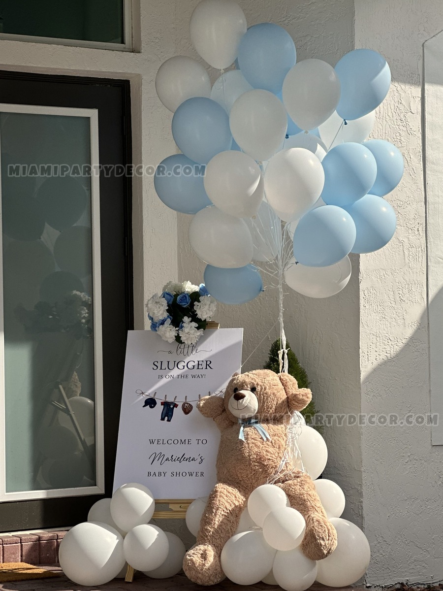 Blue and White Balloon Bouquet