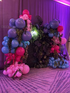 Tropical Grass Wall Backdrop with Balloon Garland gallery image 2