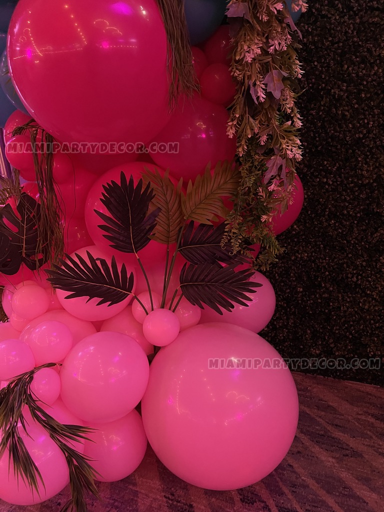 Tropical Grass Wall Backdrop with Balloon Garland gallery image 5
