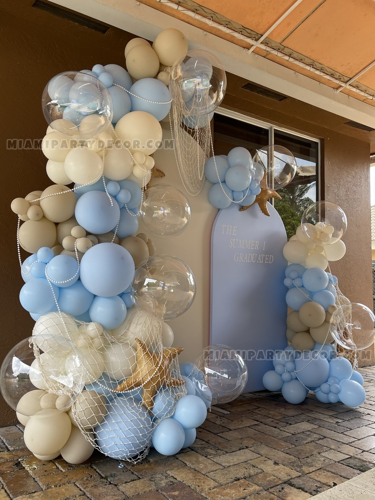 Under the Sea Graduation Balloon Garland Backdrop gallery image 2