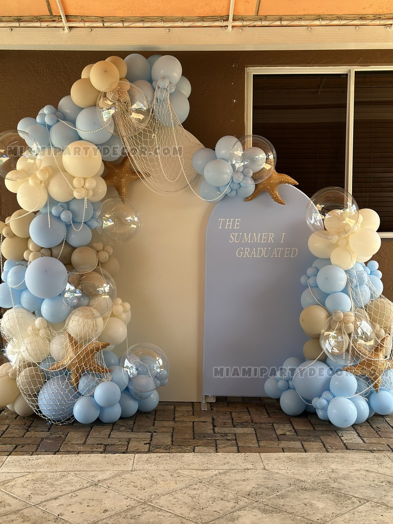 Under the Sea Graduation Balloon Garland Backdrop