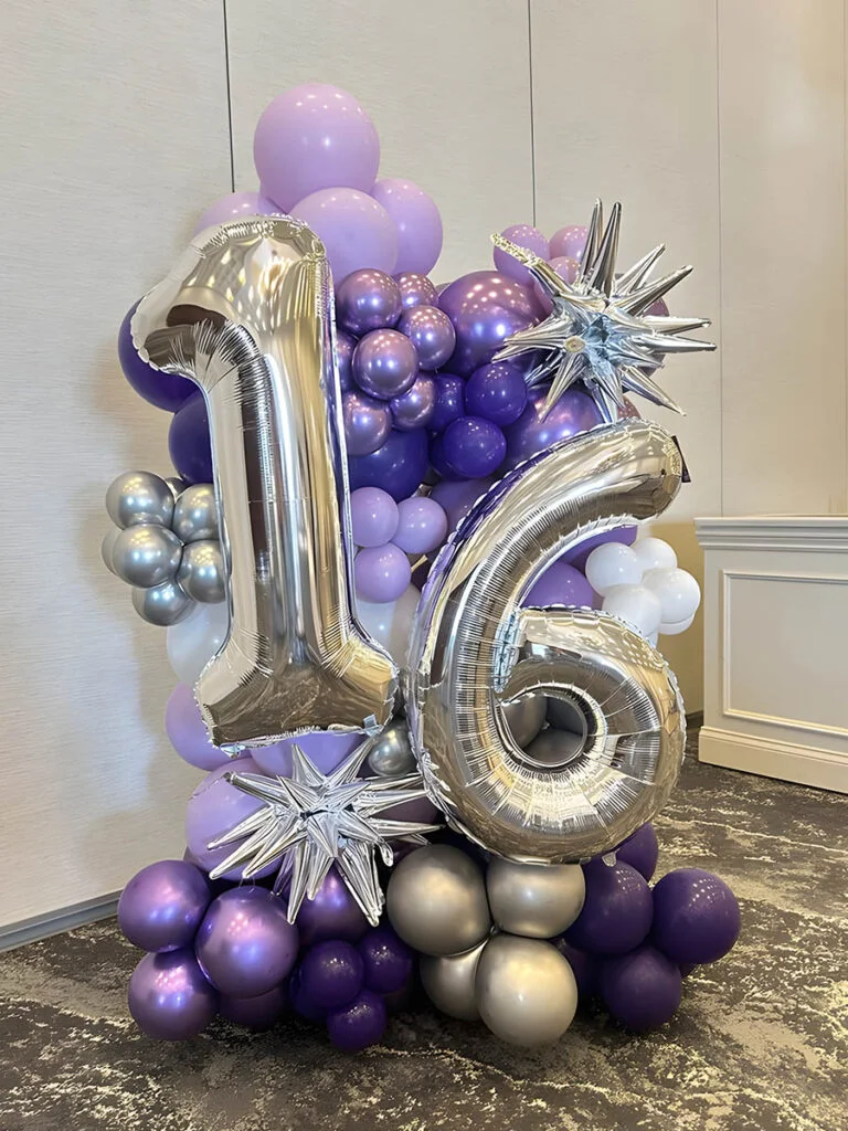 Sweet 16 Decor Ideas 17 Purple and Silver Sweet 16 Bouquet